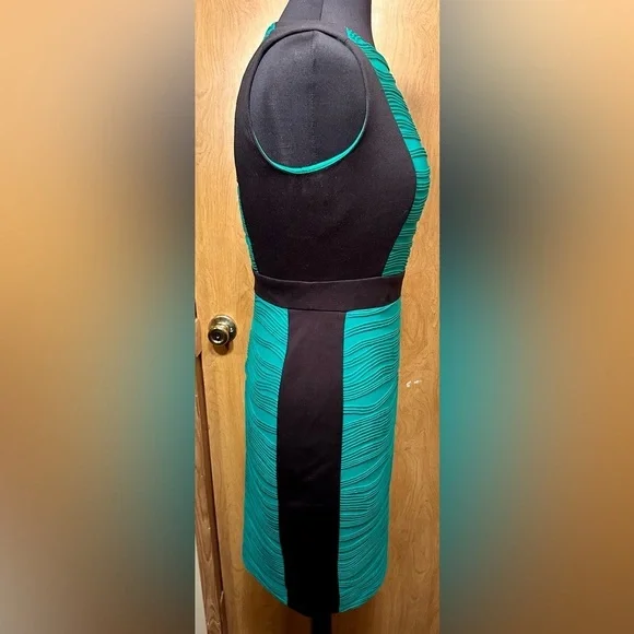 Dana Buchman size 6 black and green Sleeveless sheath midi dress - Picture 5 of 11